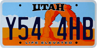 UT license plate Y544HB
