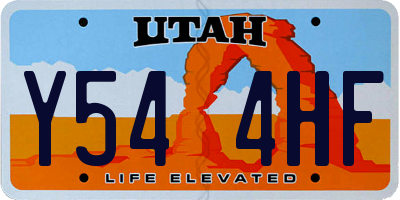 UT license plate Y544HF