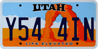 UT license plate Y544IN