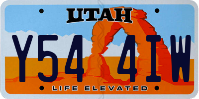 UT license plate Y544IW