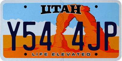 UT license plate Y544JP