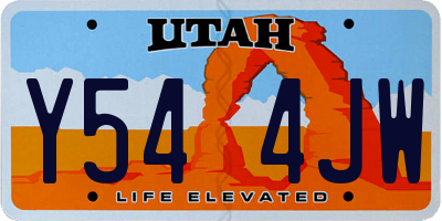 UT license plate Y544JW