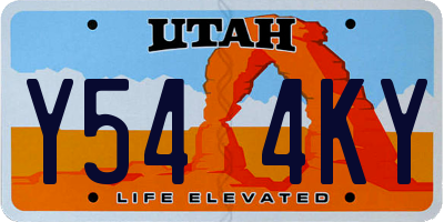 UT license plate Y544KY