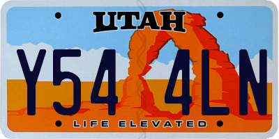 UT license plate Y544LN