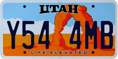 UT license plate Y544MB
