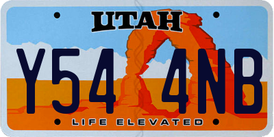 UT license plate Y544NB