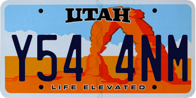 UT license plate Y544NM