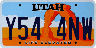 UT license plate Y544NW