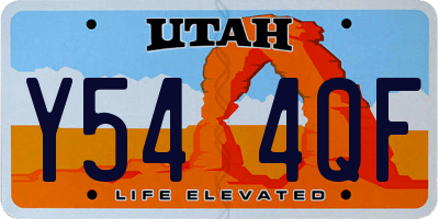 UT license plate Y544QF