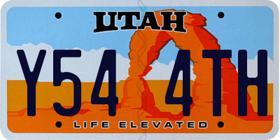 UT license plate Y544TH