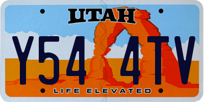 UT license plate Y544TV