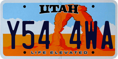 UT license plate Y544WA