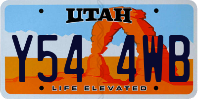 UT license plate Y544WB