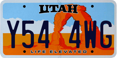 UT license plate Y544WG