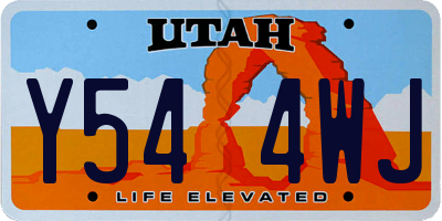 UT license plate Y544WJ