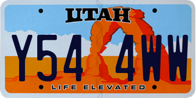UT license plate Y544WW