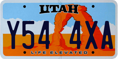 UT license plate Y544XA
