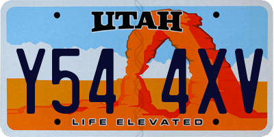 UT license plate Y544XV