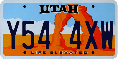 UT license plate Y544XW