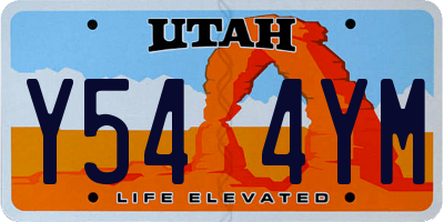 UT license plate Y544YM