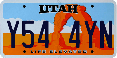 UT license plate Y544YN