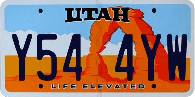 UT license plate Y544YW