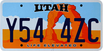 UT license plate Y544ZC