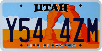 UT license plate Y544ZM