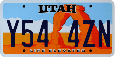 UT license plate Y544ZN
