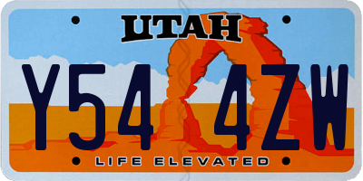 UT license plate Y544ZW