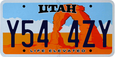 UT license plate Y544ZY