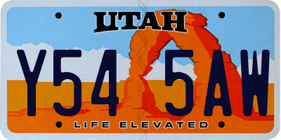 UT license plate Y545AW