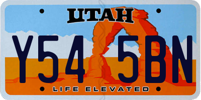 UT license plate Y545BN