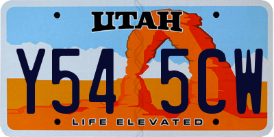 UT license plate Y545CW