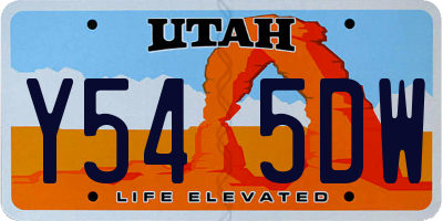 UT license plate Y545DW