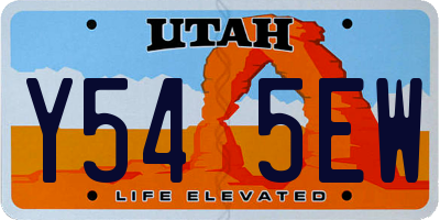 UT license plate Y545EW