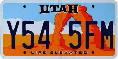 UT license plate Y545FM