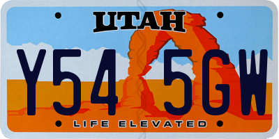 UT license plate Y545GW