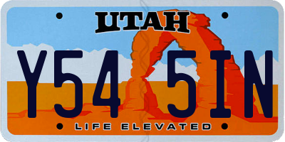UT license plate Y545IN