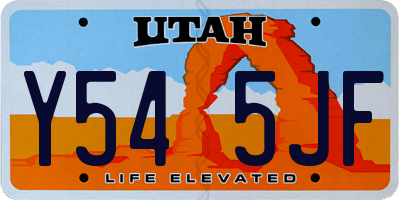 UT license plate Y545JF