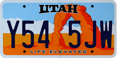 UT license plate Y545JW