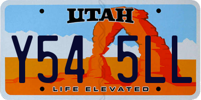 UT license plate Y545LL