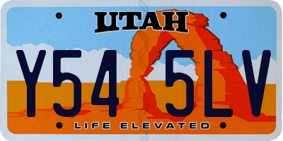 UT license plate Y545LV