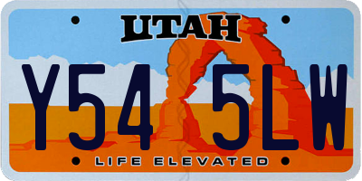 UT license plate Y545LW