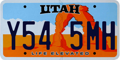 UT license plate Y545MH