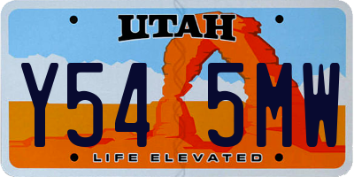 UT license plate Y545MW