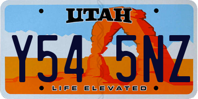 UT license plate Y545NZ