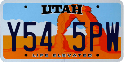 UT license plate Y545PW