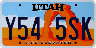 UT license plate Y545SK