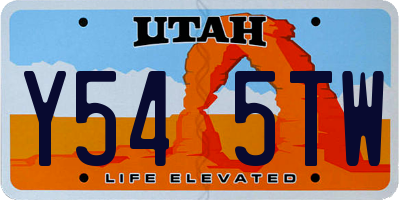 UT license plate Y545TW